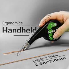 2UUL - Lehim Emme Teli Makaralı , Tel Genişlik 2.0mm , Uzunluk 2 Metre - Profesyonel Lehim Alma Teli