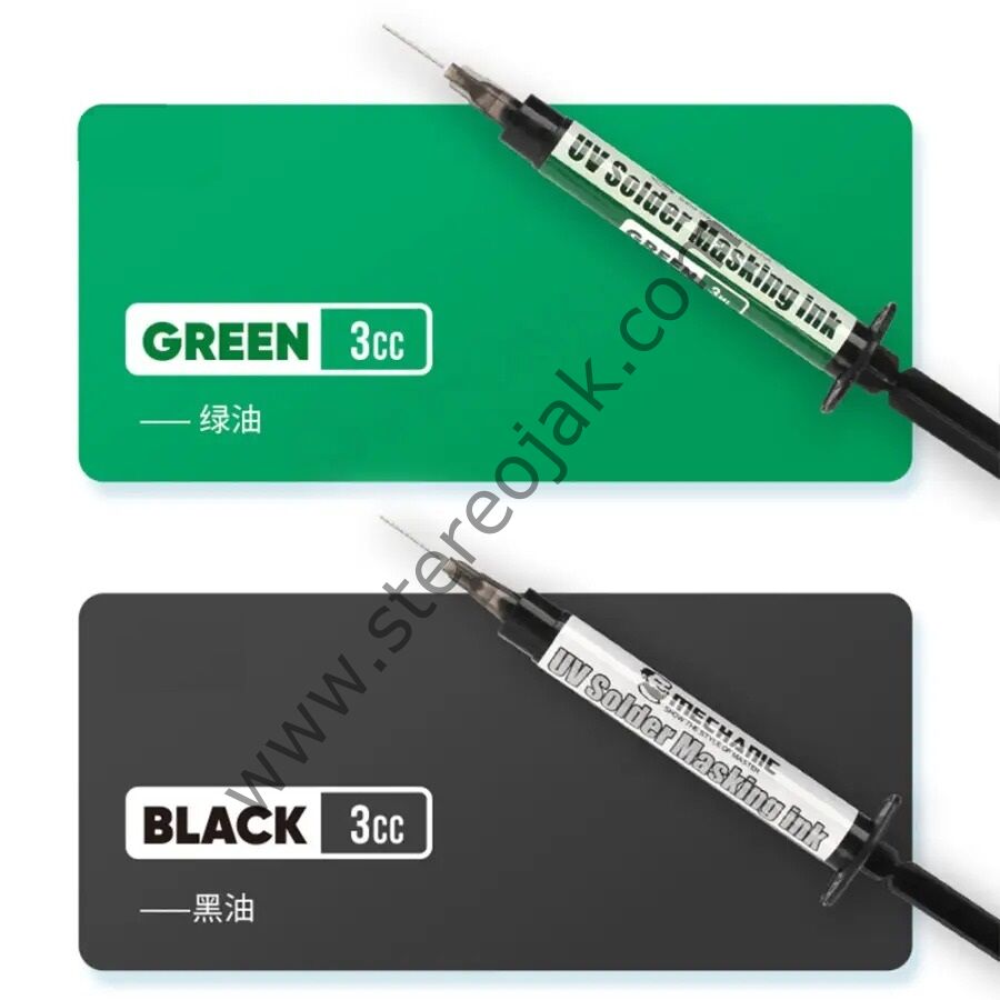 MECHANIC UV Lehim Maskesi Mürekkebi – 3CC | Siyah & Yeşil (BGA/PCB Onarımı İçin)