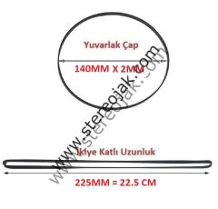 YUV 140X2MM ÇAP : 140MM X 2MM , İkiye Katlı 225MM Lastik