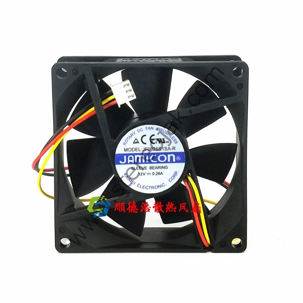 JAMİCON    JF08025S1SAPR   8X8X2.5   DC12V 0.26AMP  3 KABLO FAN