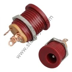 2.1MM DC Jak Şase - Kırmızı Renk 3 Bacak - Standart Jak Yuvası