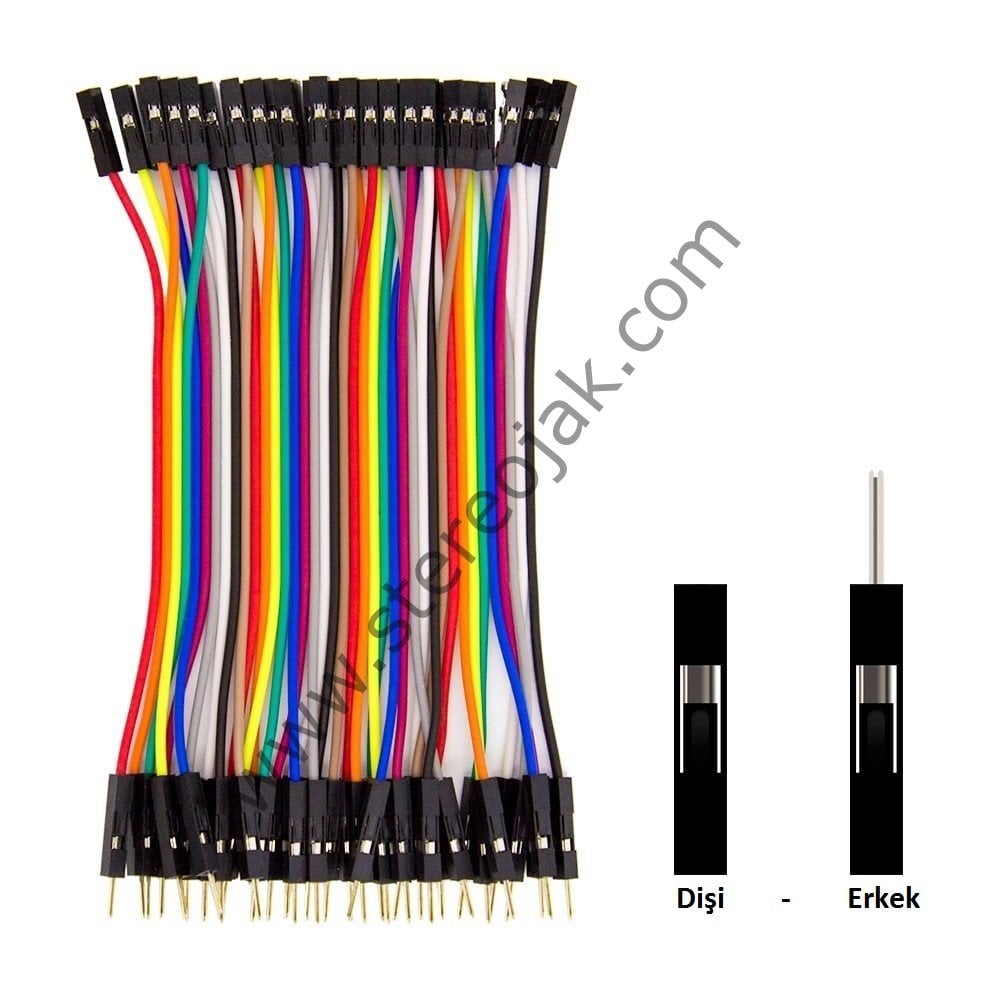 10cm 40'lı Jumper Kablo Erkek-Dişi