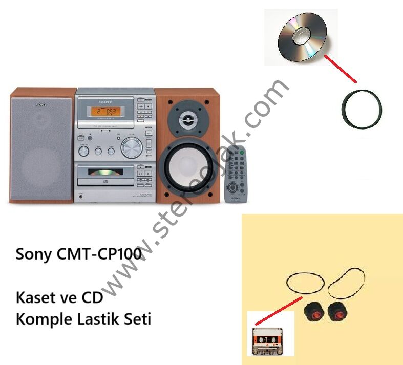 Sony CMT-CP100 Mini Müzik Seti    Kaset ve CD  Komple Lastik Seti