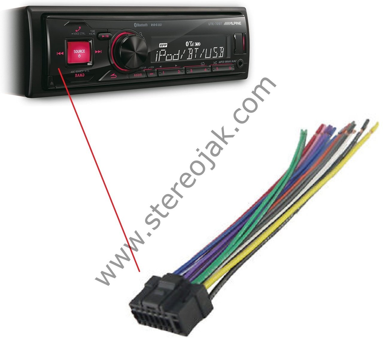 Alpine UTE-72BT    /    UTE-92BT        TEYP SOKETİ KABLOSU