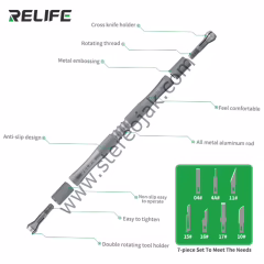 RELIFE - Bıçak Takımı , Neşter Seti ( 7 Farklı Başlıklı ) Kaliteli Kesci Kazıyıcı Seti