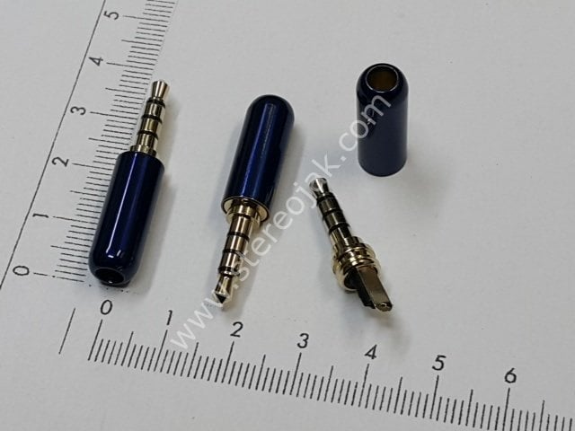 3.5mm mavi kulaklık jakı 4 boğumlu