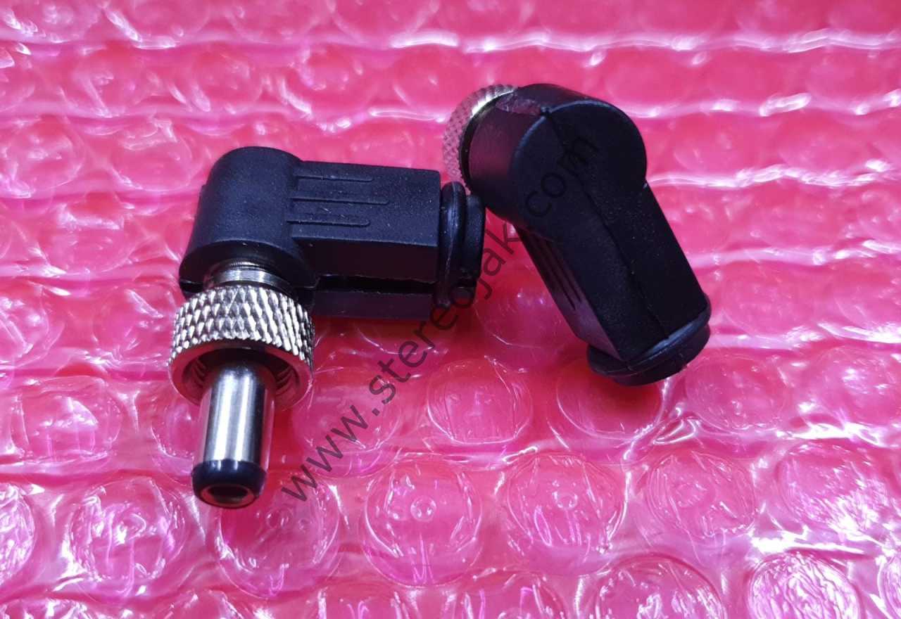 L 90 DERECE  5.5X2.5MM DELİK  VİDALI/SOMUNLU   DC JAK KONNEKTÖR