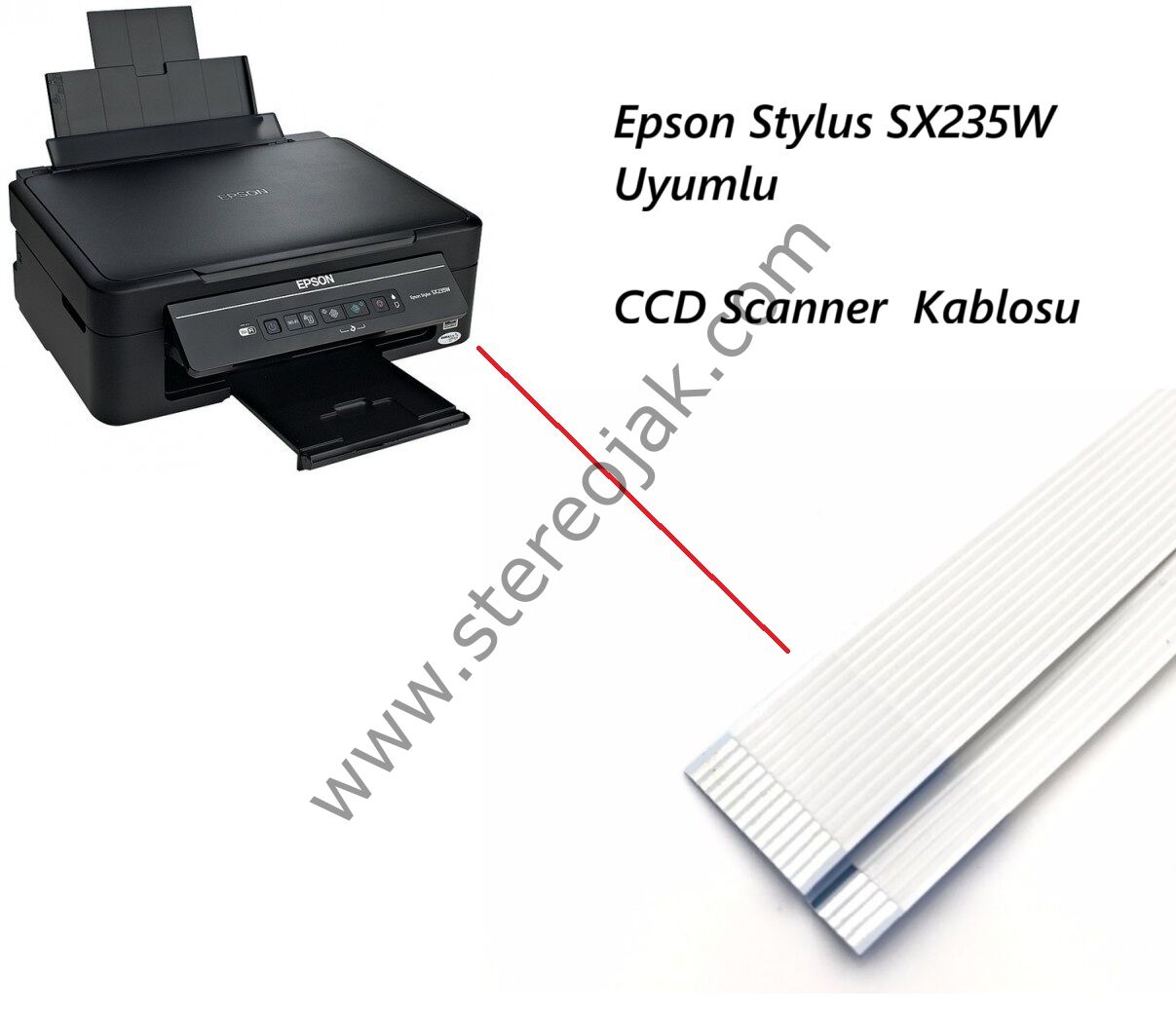 Epson Stylus SX235W  Uyumlu   CCD Scanner  Kablosu (  SX235W   şerit film kablo )