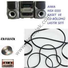 AIWA    NSX-S555  MÜZİK SETİ     ÇİFT  KASET  VE  3 LÜ  CD BÖLÜMÜ LASTİK SETİ