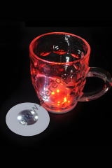 Led Işıklı Beyaz Bardak Altlığı Düğün Parti Kokteyl Lambası Şişe Vazo Altı Aydınlatma Dekor Lambası