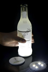 Led Işıklı Beyaz Bardak Altlığı Düğün Parti Kokteyl Lambası Şişe Vazo Altı Aydınlatma Dekor Lambası