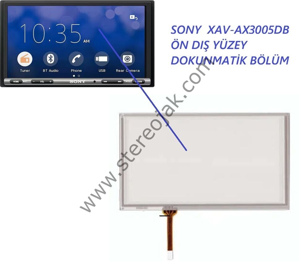 SONY  XAV-AX3005DB ÖN DIŞ YÜZEY  DOKUNMATİK BÖLÜM