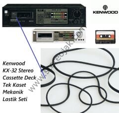 Kenwood  KX-32 Stereo  Cassette Deck  Tek Kaset  Mekanik  Lastik Seti