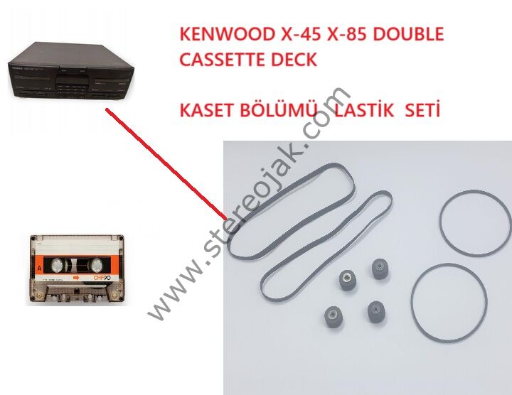 KENWOOD X-45 X-85 DOUBLE CASSETTE DECK     ÇİFT  KASET LASTİK SETİ