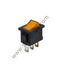 Ufak Sarı Işıklı Yükseltici Anahtar ON-OFF 3 Pin Kaliteli