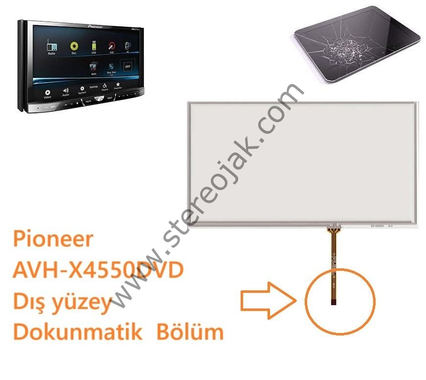 Pioneer  AVH-X4550DVD  Dış yüzey  Dokunmatik  Bölüm