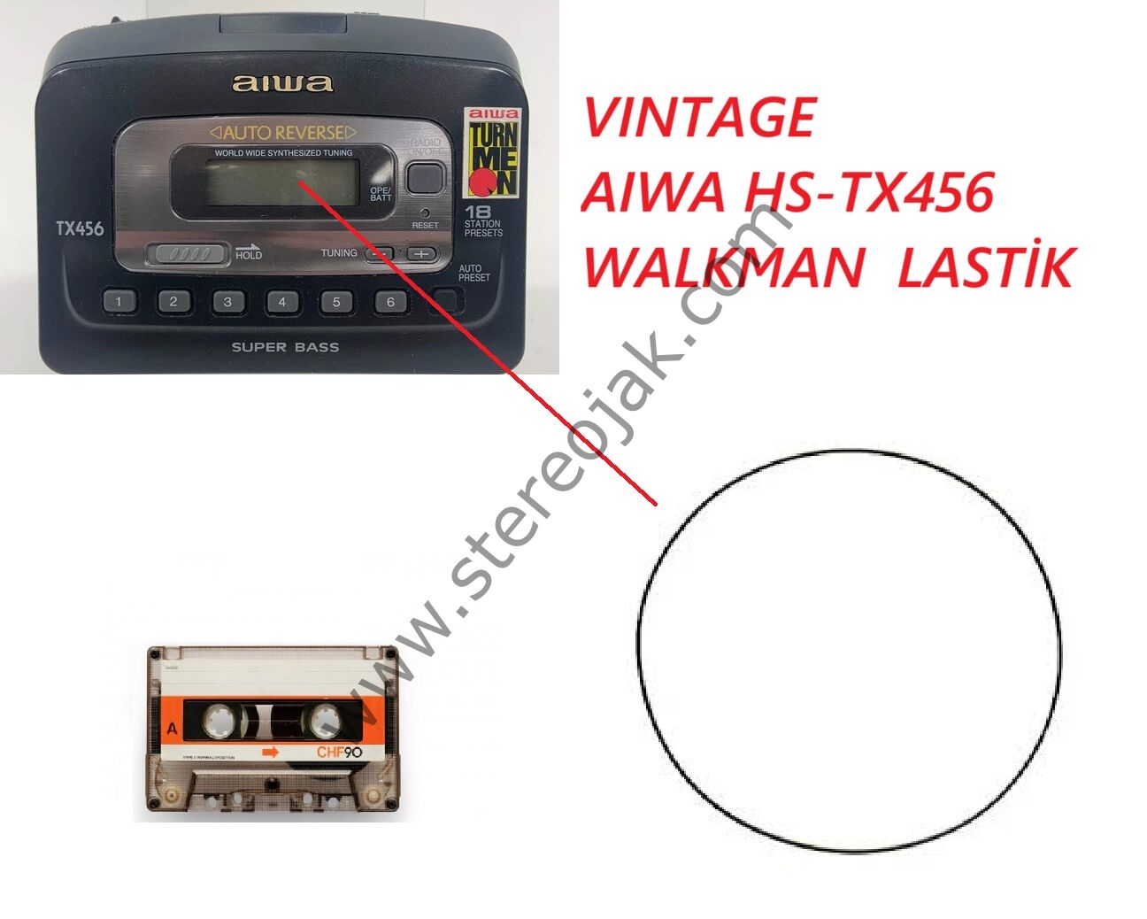 VINTAGE   AIWA HS-TX456 WALKMAN FM/AM STEREO  LASTİK