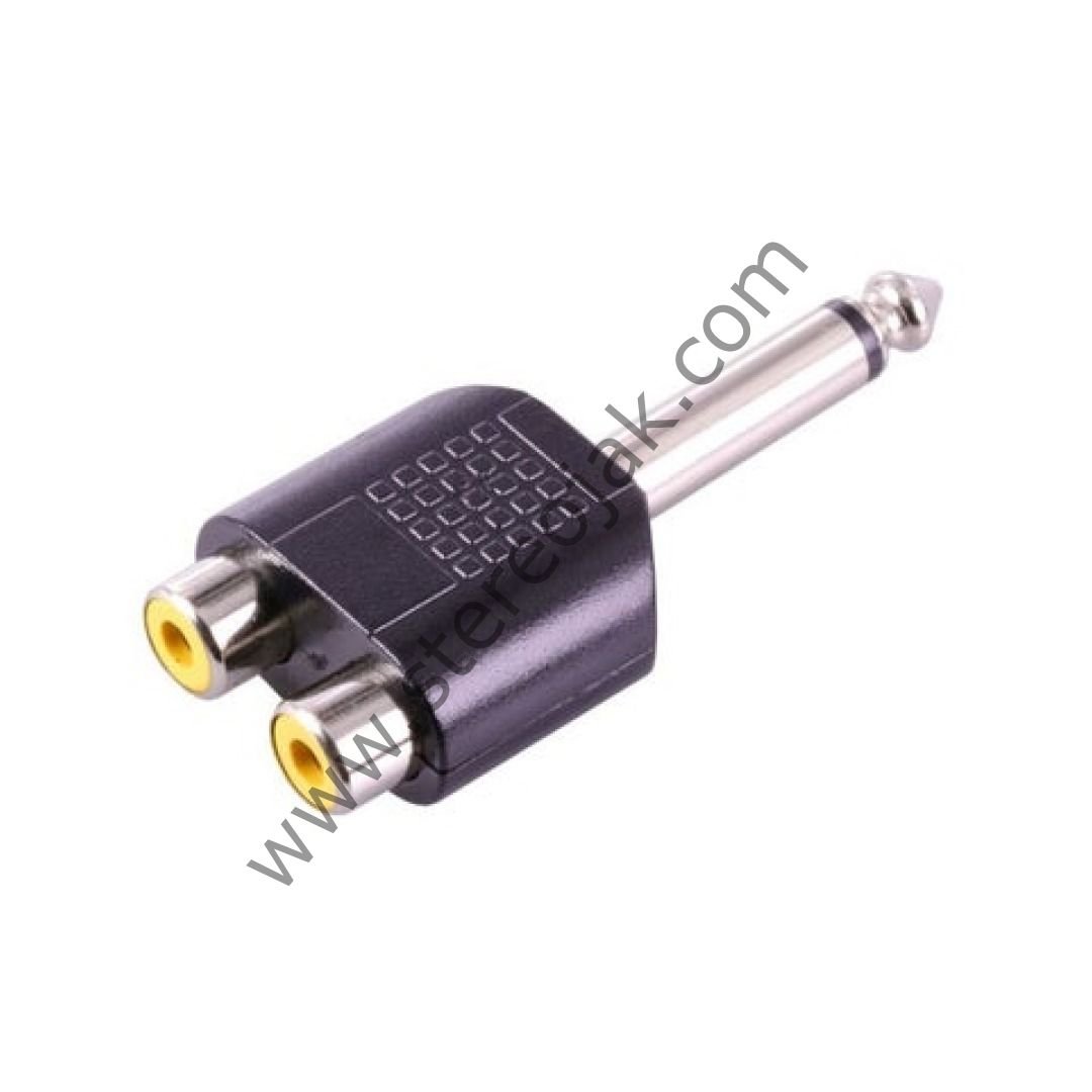 6.3 MM MONO ERKEK/2 RCA DİŞİ ÇEVİRİCİ JACK