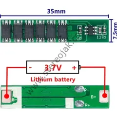 1S 15A BMS Koruma Kartı 3.7V Lityum 18650 Pil Batarya Lipo