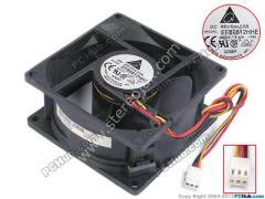 DC 12V 0.62A, 80x80x38mm EFB0812HHE, -F00, FRU P/N:59P2572, P/N:59P2381   220mm, 3-wire, 3-pin connector Ball Bearing