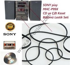 SONY pixy  MHC-P99X   ( CDP-P99X /TC-99X  )             CD ve Çift Kaset Bölümü Lastik Seti
