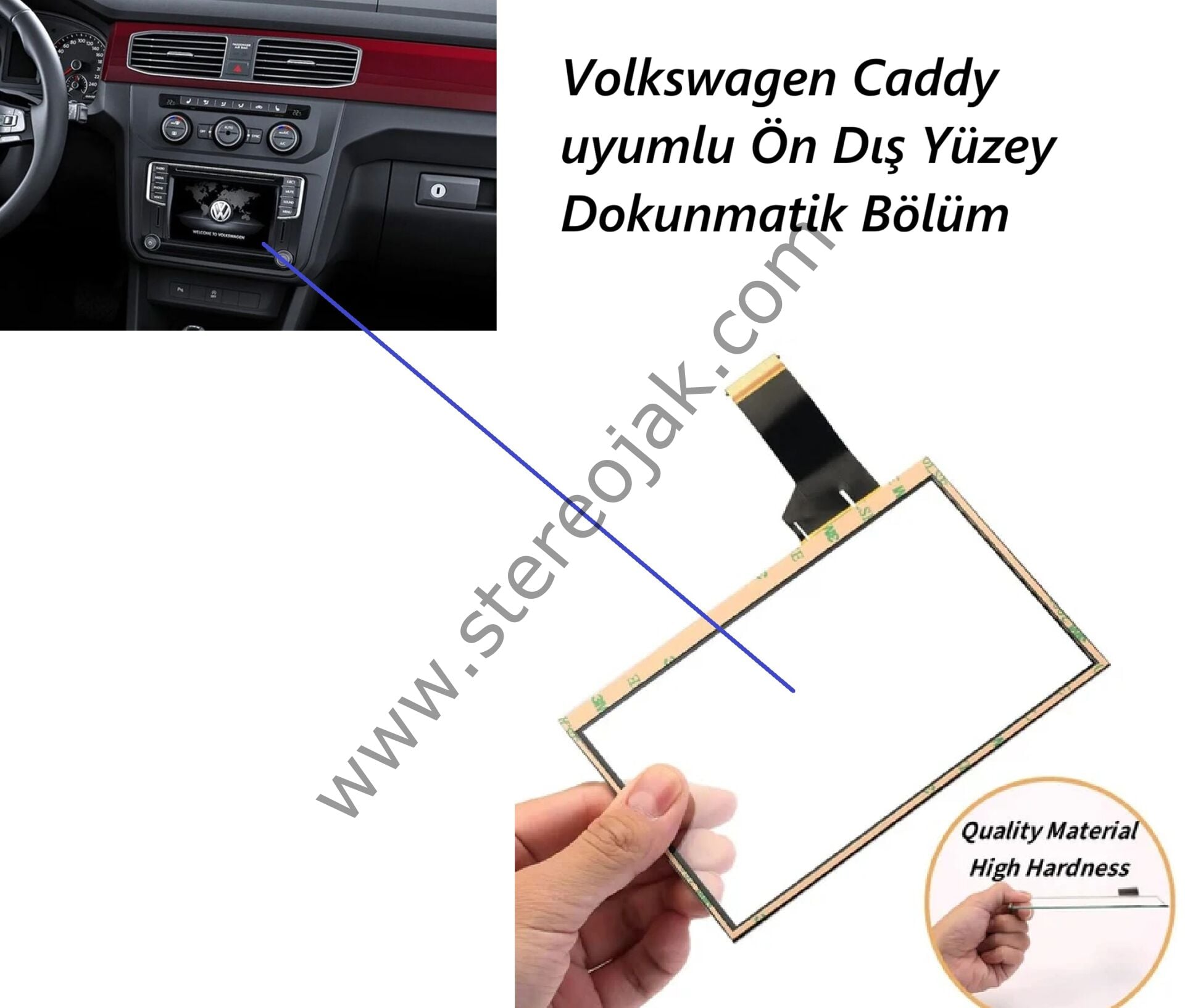 Volkswagen Caddy uyumlu Ön Dış Yüzey Dokunmatik Bölüm  ( Dayanıklı Seri Dokunmatik )