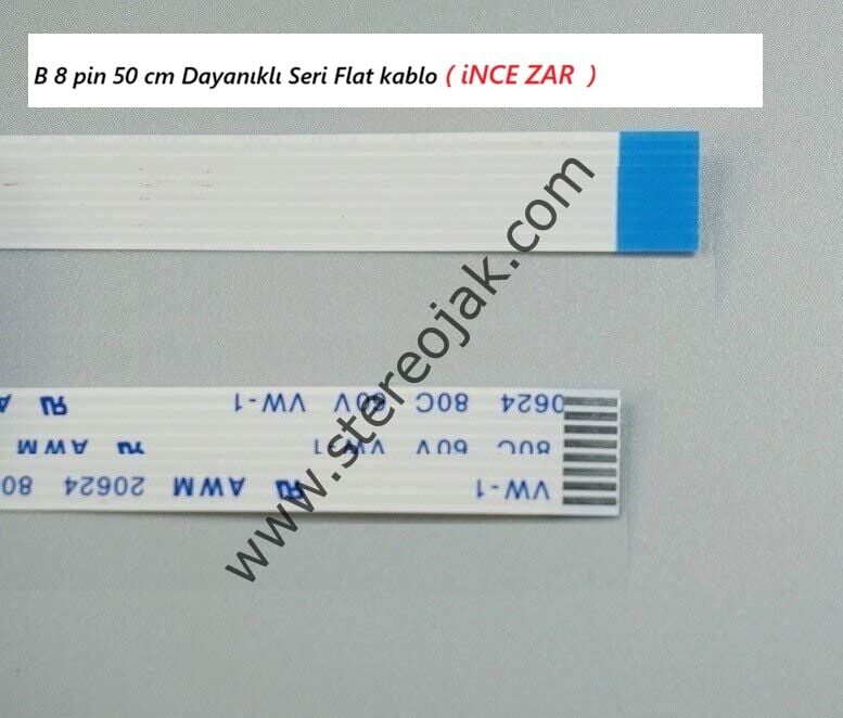 B 8 pin 50 cm Dayanıklı Seri Flat kablo ( iNCE ZAR  )