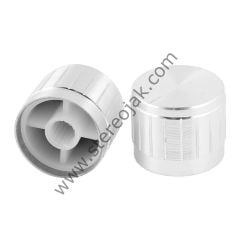 Metalik Parlak Potansiyometre Düğme Gümüş Renk 21MM Genişlik , 17MM Yükseklik