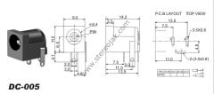 DC YUVA  5.5MMX2.5MM  PCB MODEL 3 BACAK