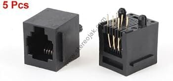 6P6C RJ12   DİK  KONNEKTÖR  5 Lİ PAKET