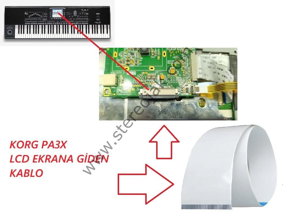 KORG PA3X  LCD  EKRAN    İLE   ANAKART ARASI  FLAT  KABLO