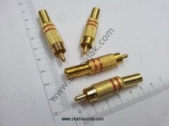 2 Adet Takım RCA ERKEK GOLD JAK  , TOS FİŞ METAL GOLD  , ERKEK KONNEKTÖR ( KIRMIZI , SİYAH TAKIM 2 ADET ) KALİTELİ