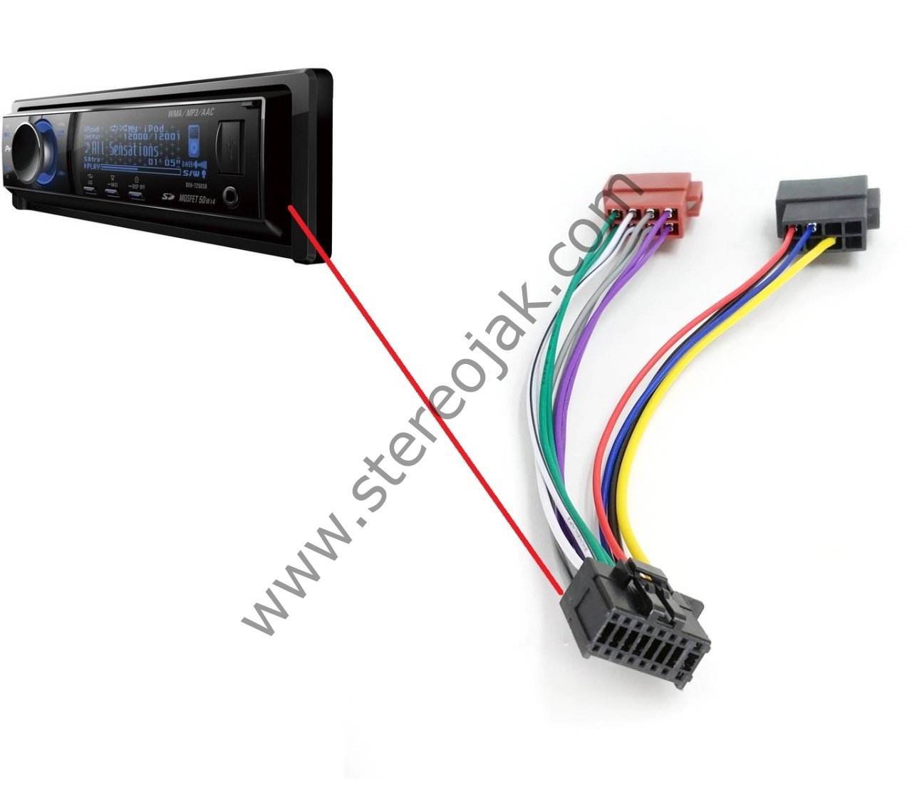 PIONEER DEH-7250SD kablo   soket