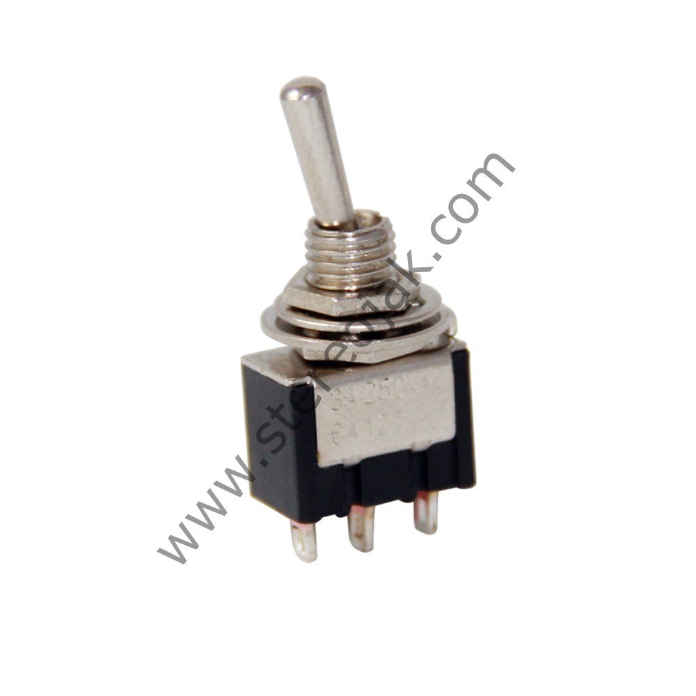 Yaylı , Çubuklu Anahtar , Toggle Switch , 3 Pin , OFF - YAYLI ON , 6 mm , Lehim Ayak , Kaliteli