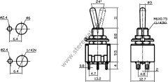 Toggle Switch , 6 Pin , ON-OFF , 6mm , Lehim Ayak , Kaliteli