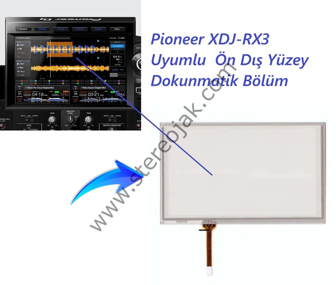 Pioneer XDJ-RX3  Uyumlu  Ön Dış Yüzey  Dokunmatik Bölüm  DSX1151   ( Dayanıklı Dokunmatik )