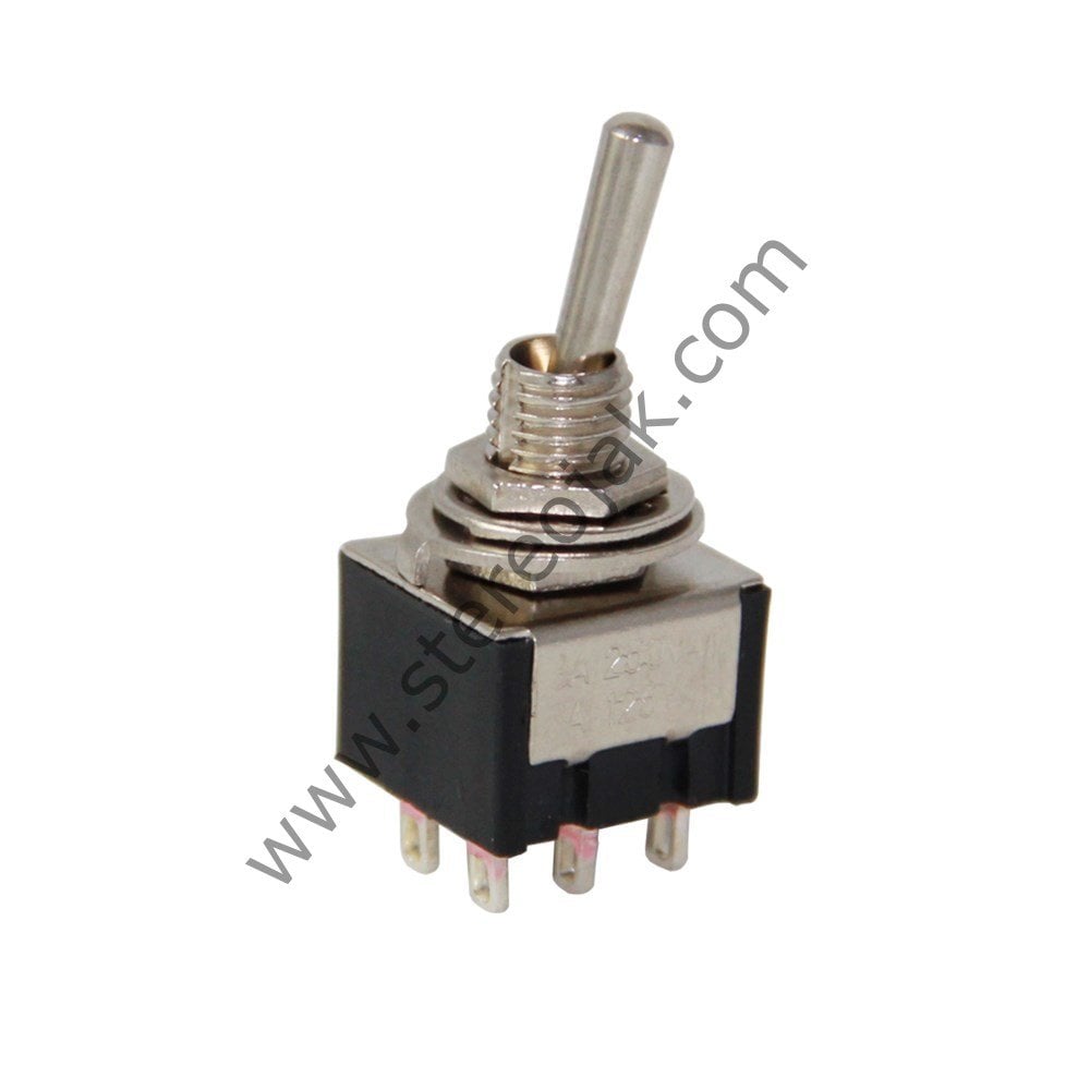 Yaylı , Çubuklu Anahtar , Toggle Switch , 6 Pin , OFF-YAYLI ON , 6 mm , Lehim Ayak , Kaliteli