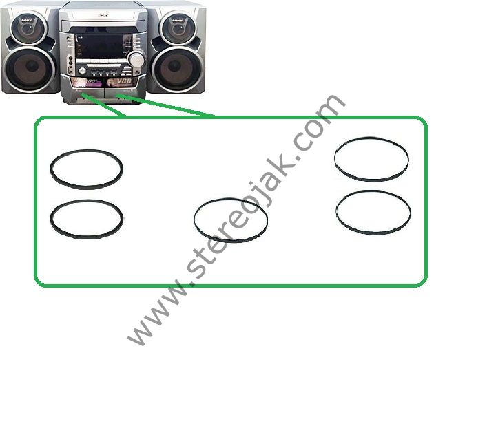 MHC-VX33    ( HCD-VX33 )   SONY MÜZİK SETİ  KASET  ve  CD   BÖLÜMÜ  UYUMLU   6 LI   LASTİK  SETİ