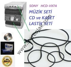 SONY HCD-VX7A MÜZİK SETİ ( compact disc deck receiver belt kit ) CD ve KASET KOMPLE LASTİK YENİLEME SETİ