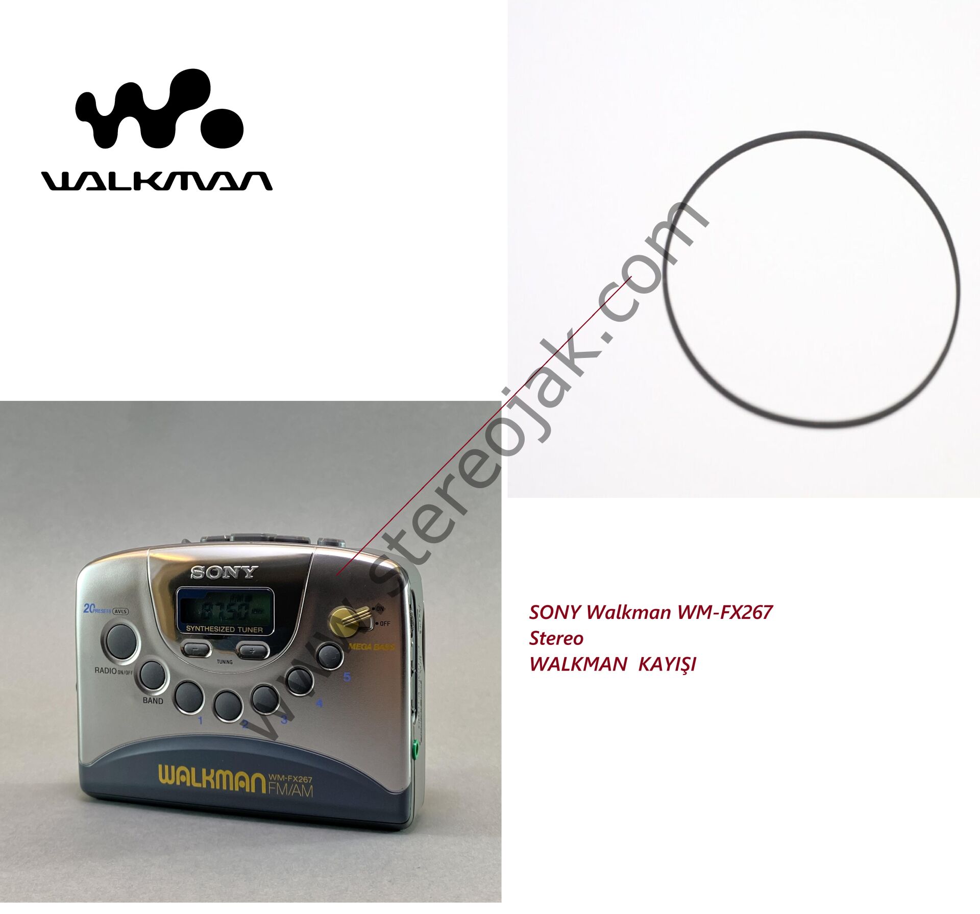 SONY    WM-FX267  Walkman Kayış Lastiği