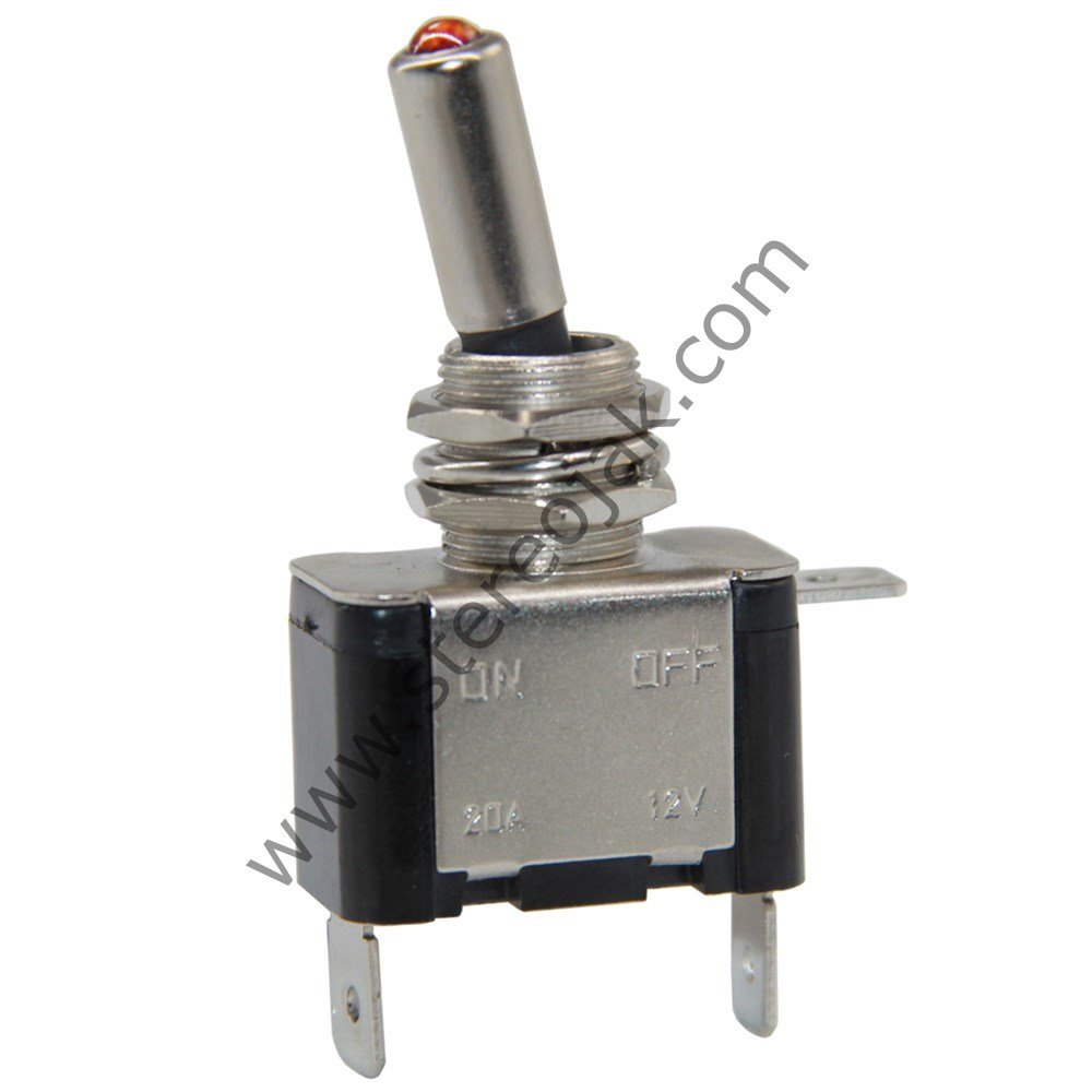 Işıklı Toogle Switch 12V 20A  ON-OFF Uzun Ömürlü