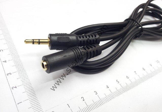 3.5mm erkek   3.5mm dişi   uzatma aux kablo   gold kaliteli   1.25 metre