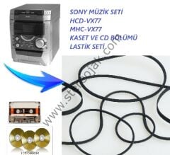 HCD-VX77  MHC-VX77   ÇİFT KASET - VİDEO CD PLAYER    MEKANİKLERİ İÇİN UYUMLU  SONY MÜZİK SETİ  LASTİK SETİ