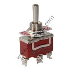 3 Konumlu , Çubuklu Anahtar , Toggle Switch , 3 Pin , ON-OFF-ON , 12 mm , Vida Ayak , Kaliteli