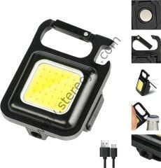 Cep Tipi Mini Projektör Led  , COB LED Fener , 3 Modlu ( Yüksek Işık , Düşük Işık , Flaşör ) USB C Şarj Kablosu Hediyedir , 5V ile Şarj olup uzun süre yüksek aydınlatma sağlamaktadır.( 1.Kalite )