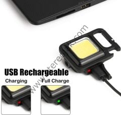 Cep Tipi Mini Projektör Led  , COB LED Fener , 3 Modlu ( Yüksek Işık , Düşük Işık , Flaşör ) USB C Şarj Kablosu Hediyedir , 5V ile Şarj olup uzun süre yüksek aydınlatma sağlamaktadır.( 1.Kalite )