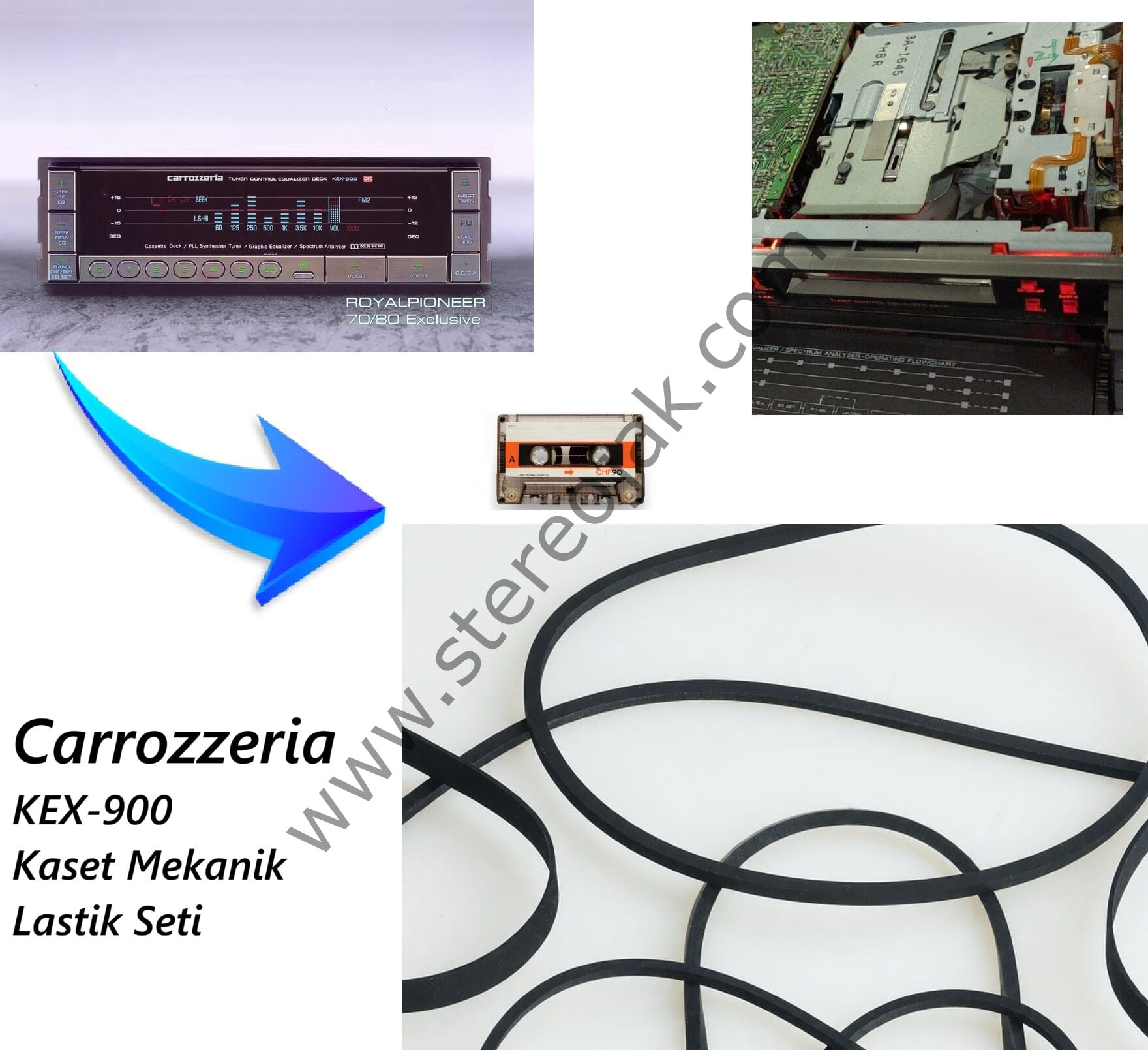 Carrozzeria  KEX-900  Kaset Mekanik  Lastik Seti