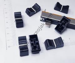 Siyah Mixer Başlığı , Beyaz Çizgili , Sürgülü Pot Düğmesi , Pot Şapkası Kaliteli , 2.5cm x 1.1cm