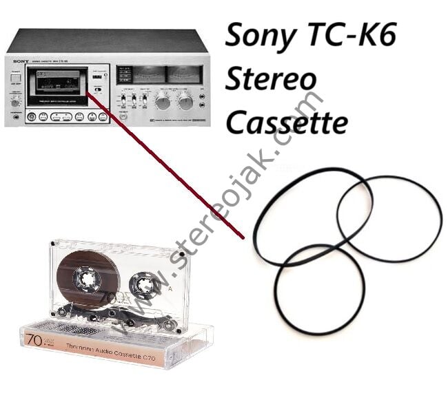 Sony TC-K6 Stereo Cassette       Lastik Seti     ( TC-K6B )