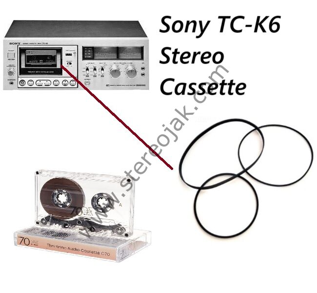Sony TC-K6 Stereo Cassette       Lastik Seti     ( TC-K6B )